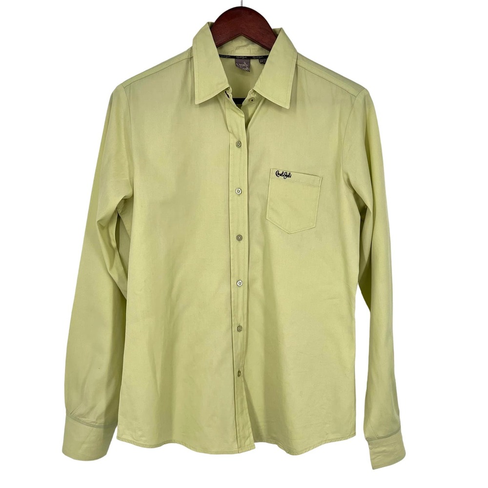 Cruel Girl Womens Sz Medium Lime Green Western Rodeo Equine Blouse Shirt Top